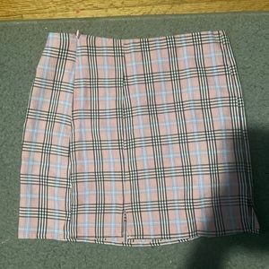 Plaid pink n white skirt